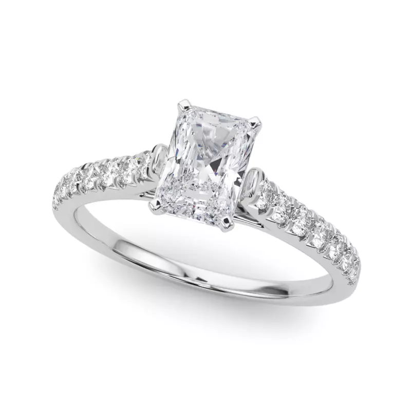 Platinum Rhya French Pavé Diamond Engagement Ring