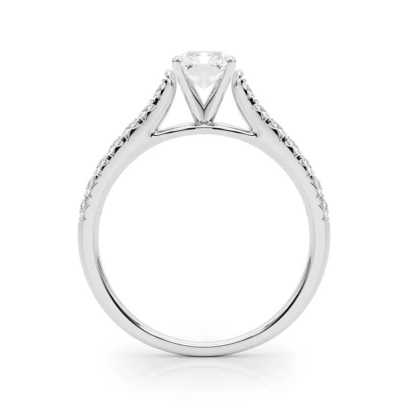 Platinum Rhya French Pavé Diamond Engagement Ring