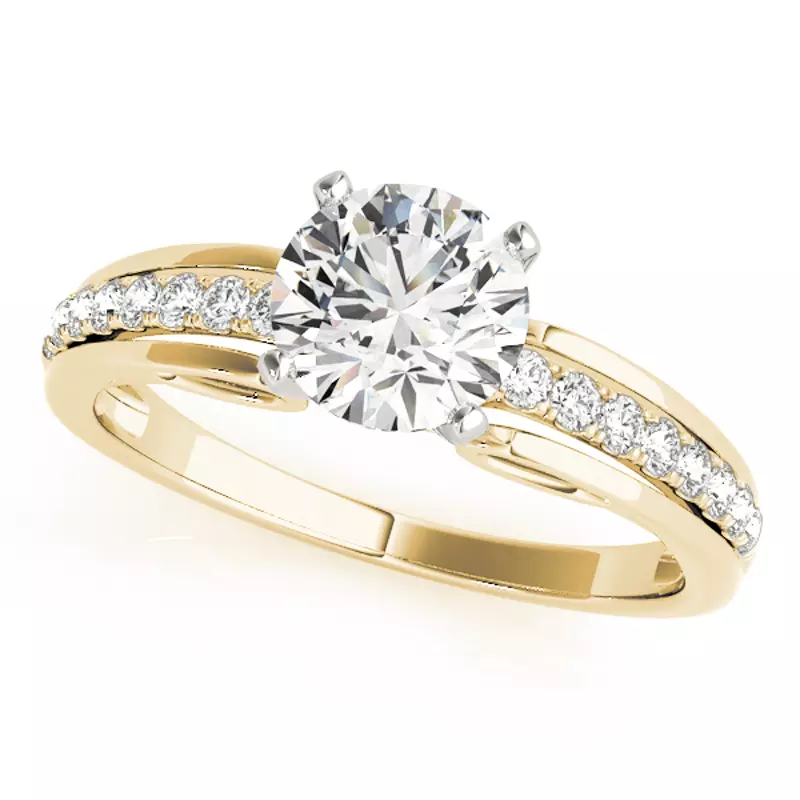 18K Yellow Gold Katia Pavé Diamond Engagement Ring