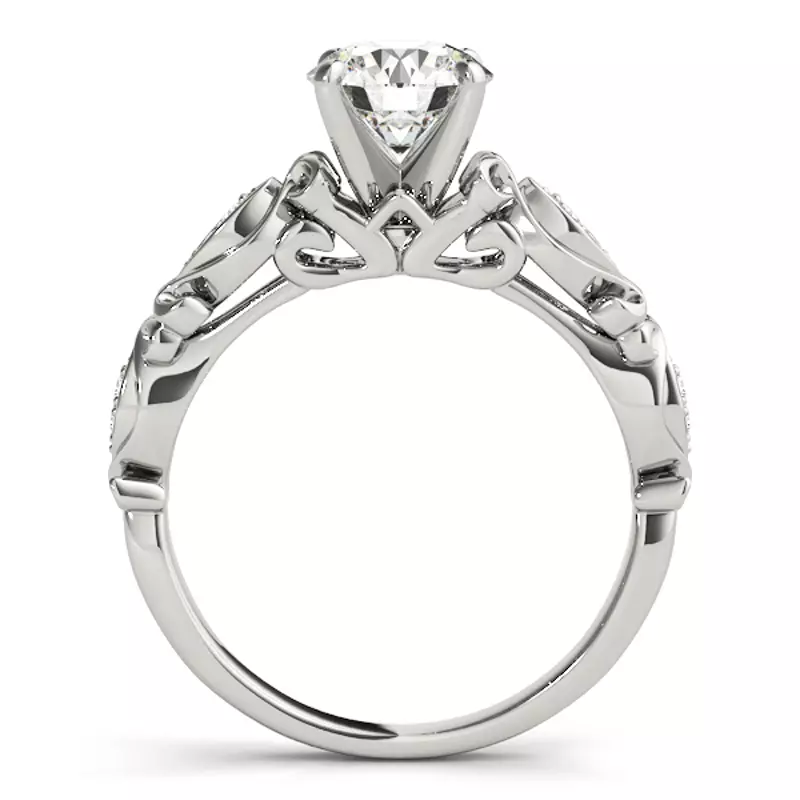 14K White Gold Kieran Vintage Inspired Engagement Ring