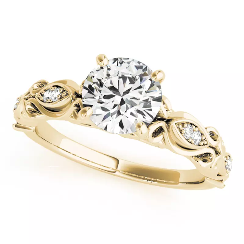 14K Yellow Gold Kieran Vintage Inspired Engagement Ring