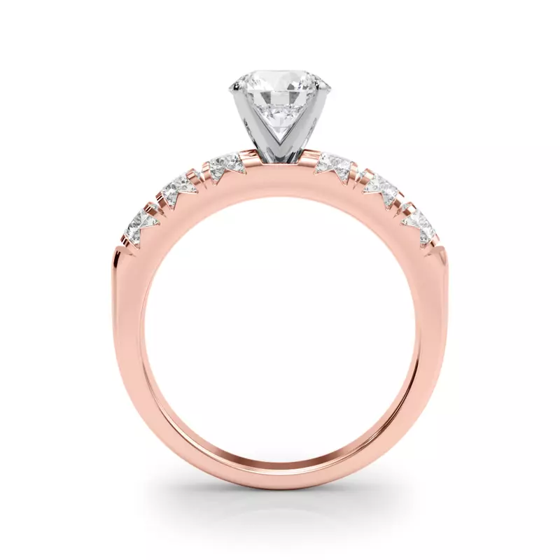 14K Rose Gold Felicity French Pavé Diamond Engagement Ring