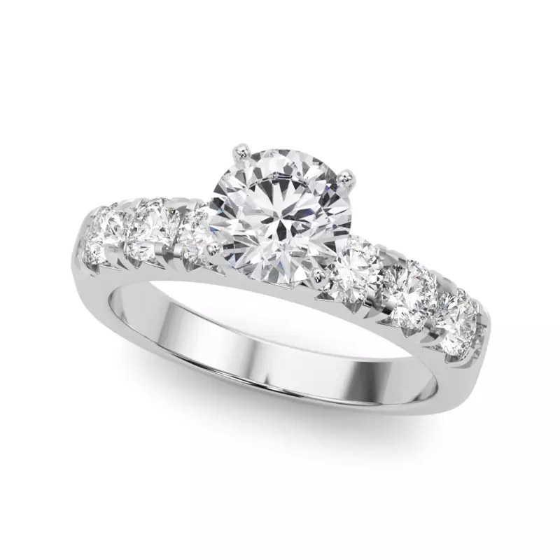 Platinum Felicity French Pavé Diamond Engagement Ring