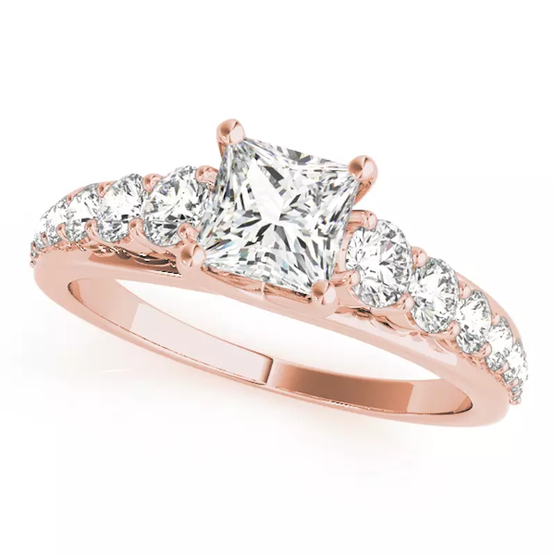 14K Rose Gold Aida Graduating Diamond Engagement Ring