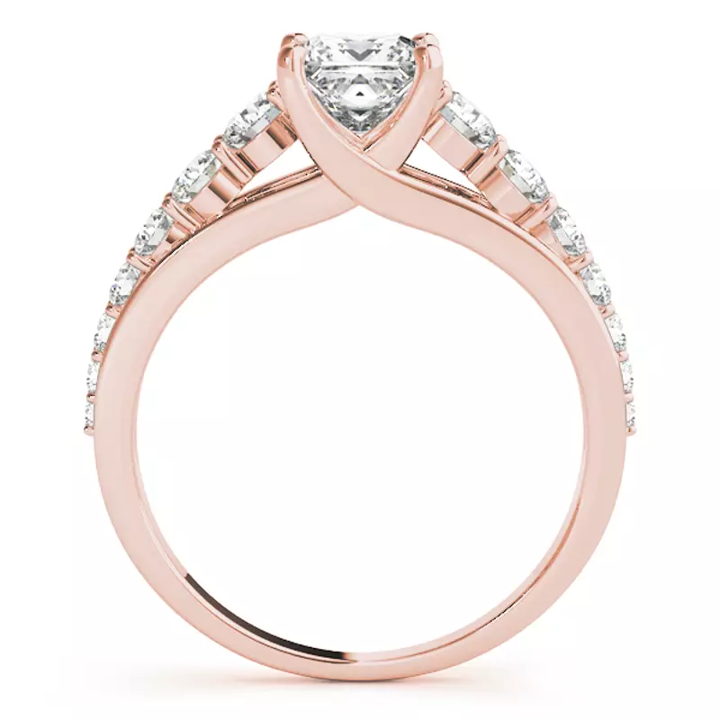 14K Rose Gold Aida Graduating Diamond Engagement Ring