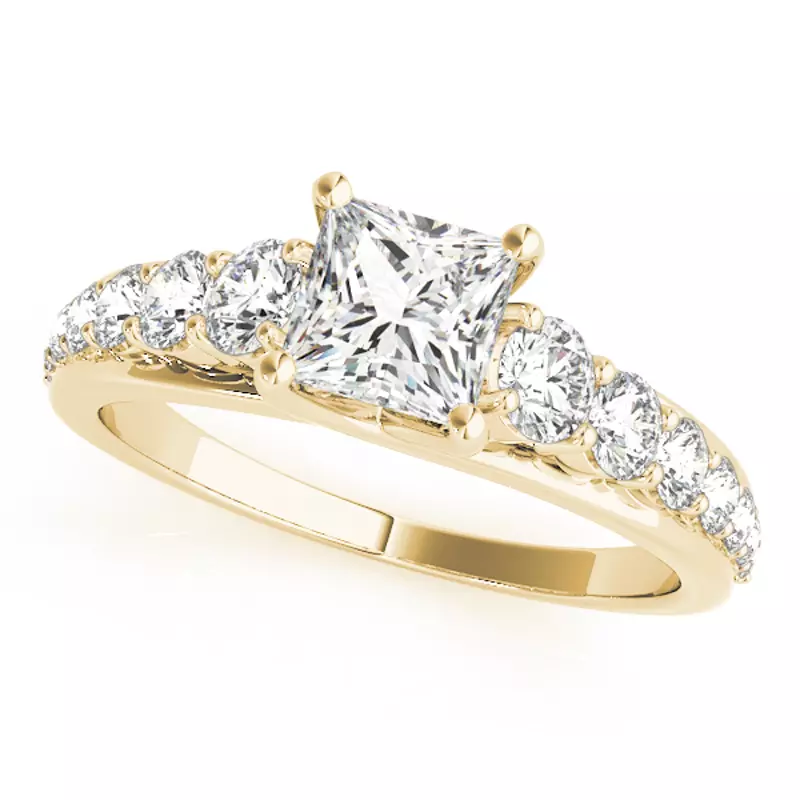 14K Yellow Gold Aida Graduating Diamond Engagement Ring