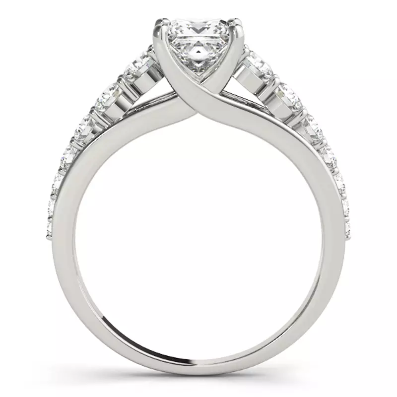 18K White Gold Aida Graduating Diamond Engagement Ring