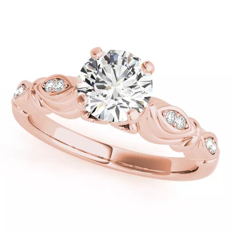 14K Rose Gold Vela Vintage Inspired Engagement Ring