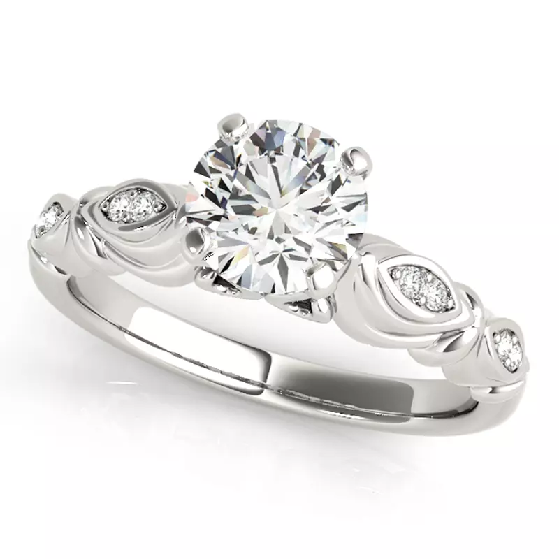 14K White Gold Vela Vintage Inspired Engagement Ring