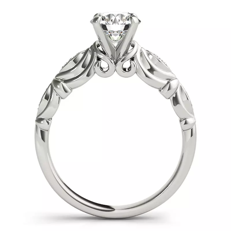 14K White Gold Vela Vintage Inspired Engagement Ring