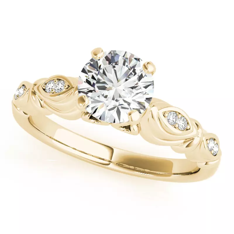 14K Yellow Gold Vela Vintage Inspired Engagement Ring