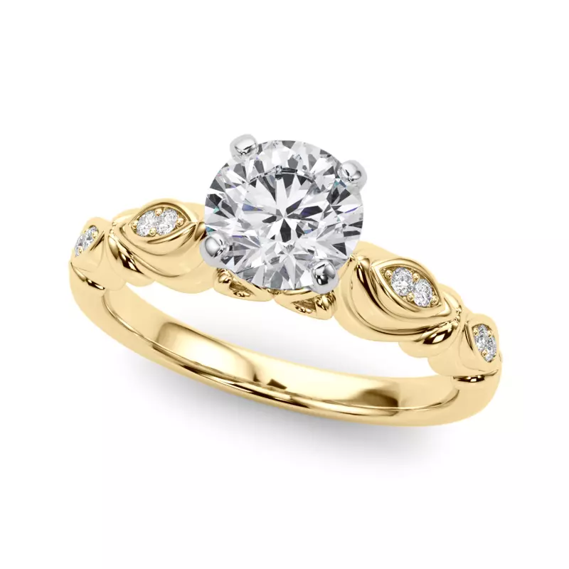 14K Yellow Gold Vela Vintage Inspired Engagement Ring