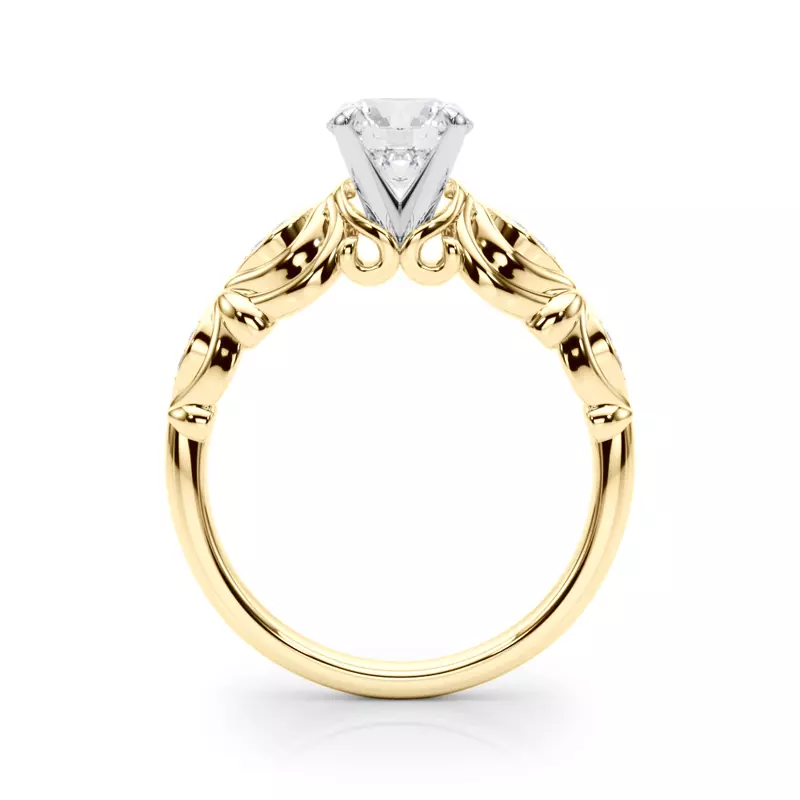 14K Yellow Gold Vela Vintage Inspired Engagement Ring