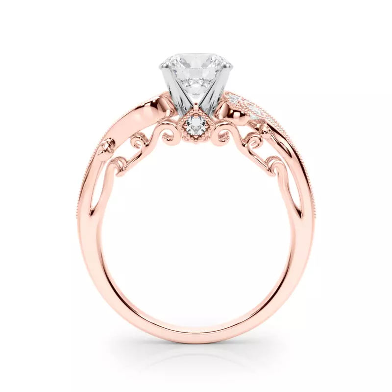 14K Rose Gold Carmel Vintage Inspired Engagement Ring