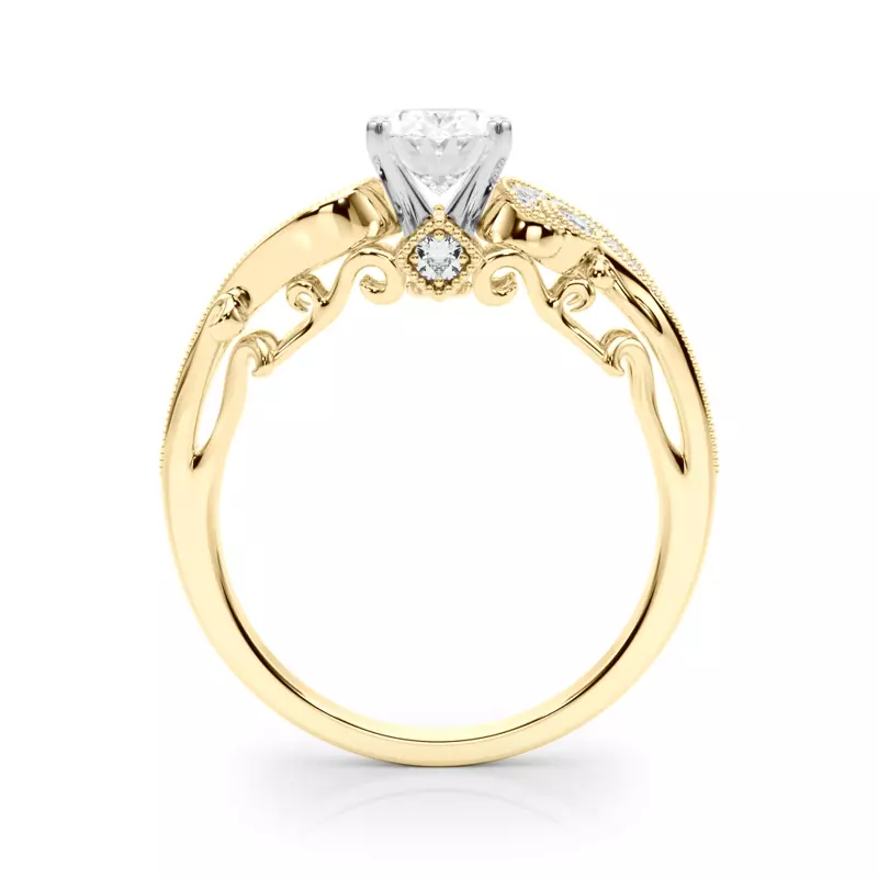14K Yellow Gold Carmel Vintage Inspired Engagement Ring