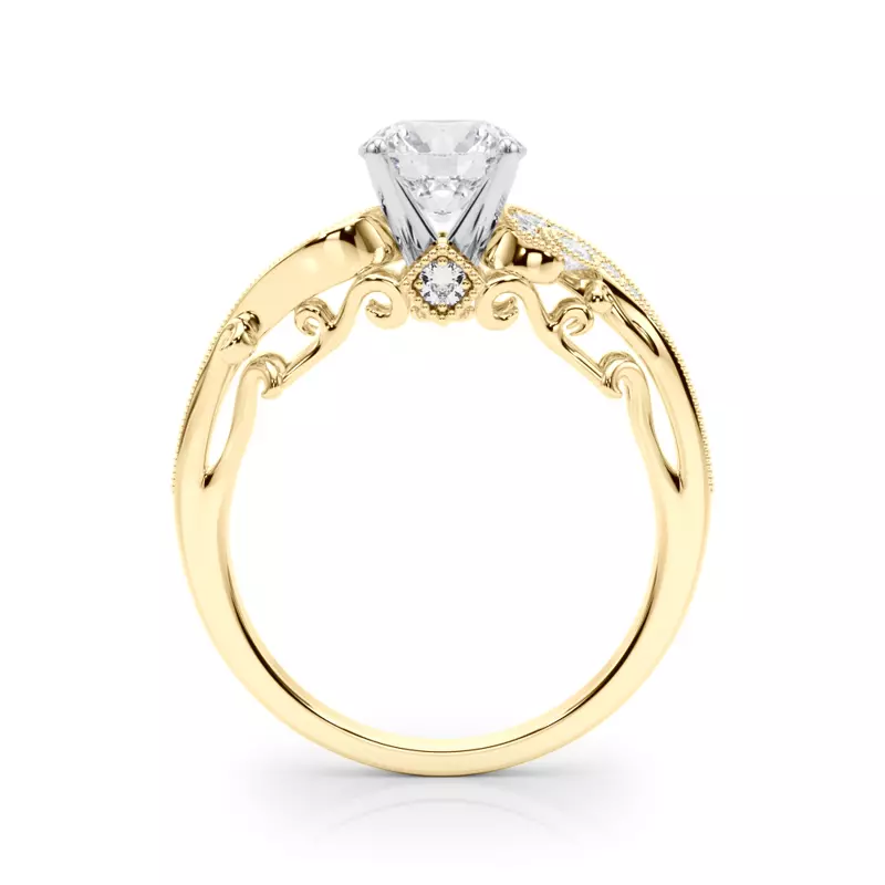 18K Yellow Gold Carmel Vintage Inspired Engagement Ring