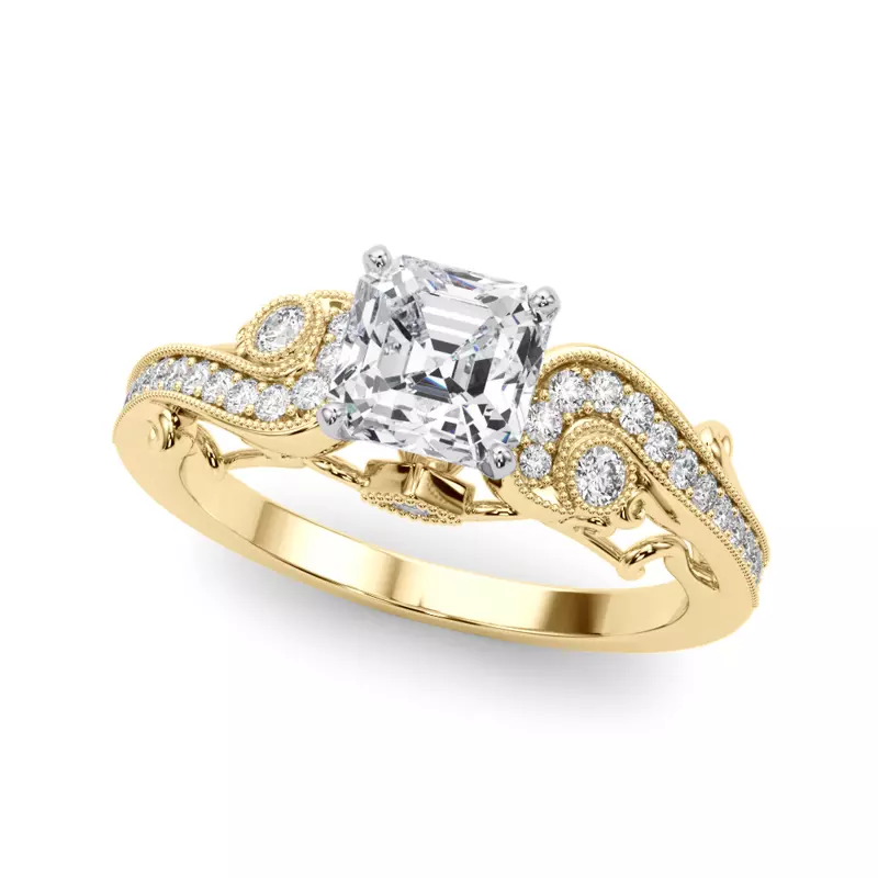18K Yellow Gold Carmel Vintage Inspired Engagement Ring