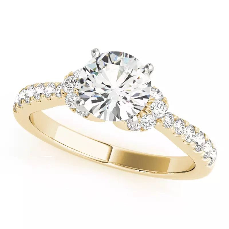 14K Yellow Gold Gail Diamond Collar Engagement Ring