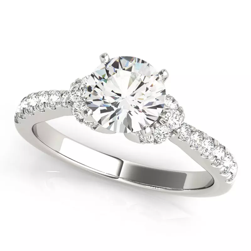 18K White Gold Gail Diamond Collar Engagement Ring