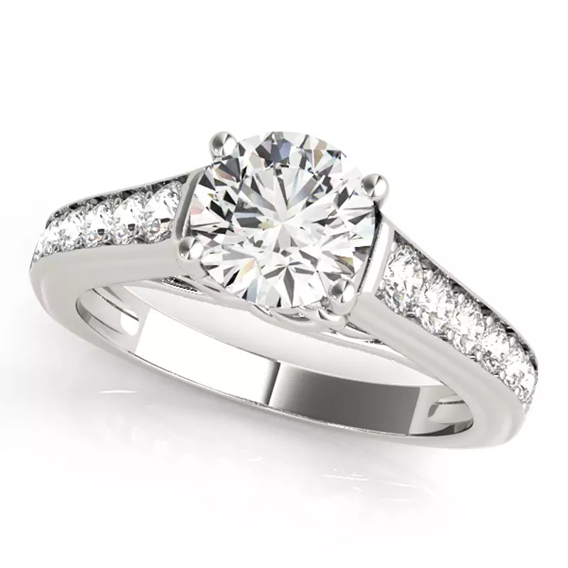 14K White Gold Tatiana Diamond Channel With Celtic Knot Engagement Ring