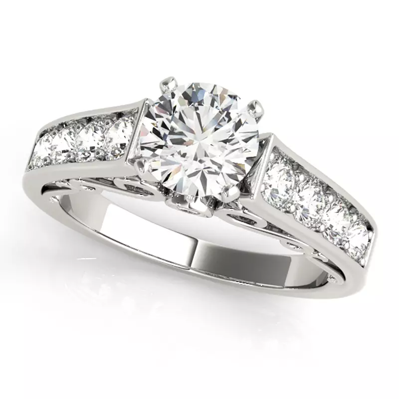 14K White Gold Serena Channel Diamond Engagement Ring