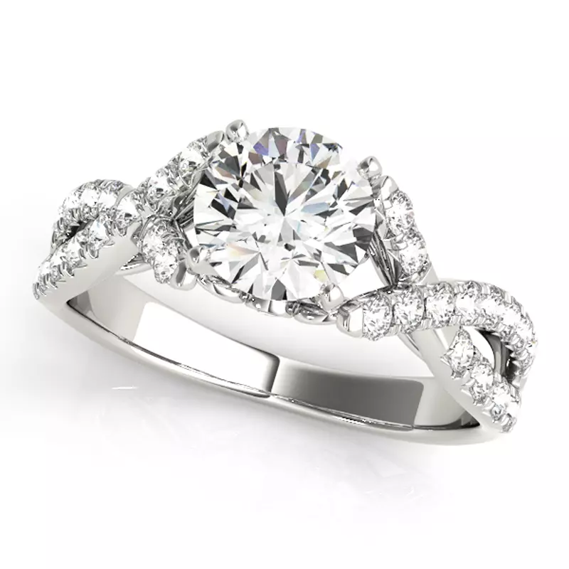 Azula 2 Row Pavé Diamond Engagement Ring