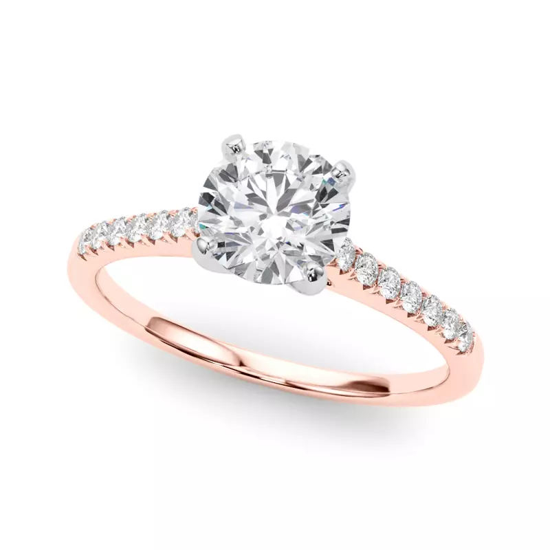 14K Rose Gold Eleanor French Pavé Diamond Engagement Ring