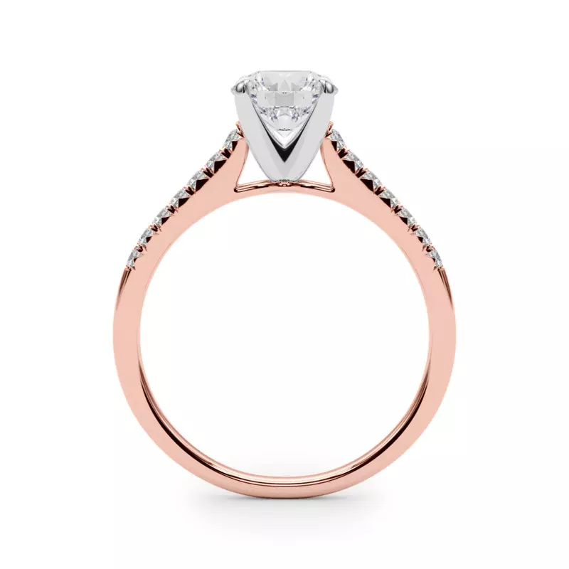 14K Rose Gold Eleanor French Pavé Diamond Engagement Ring