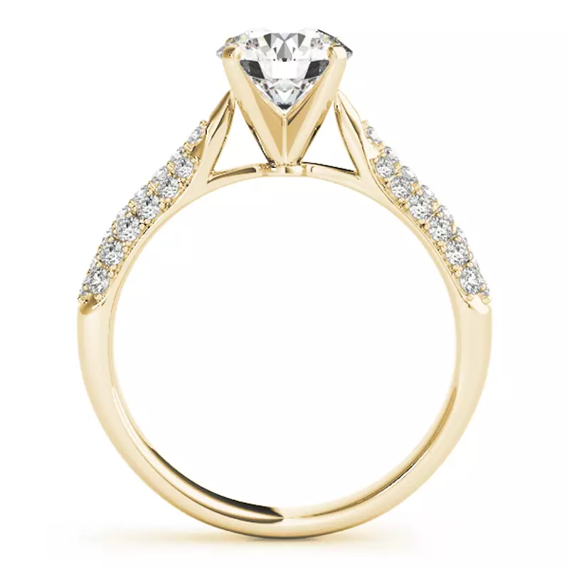 14K Yellow Gold Kona Pavé Diamond Encrusted Engagement Ring