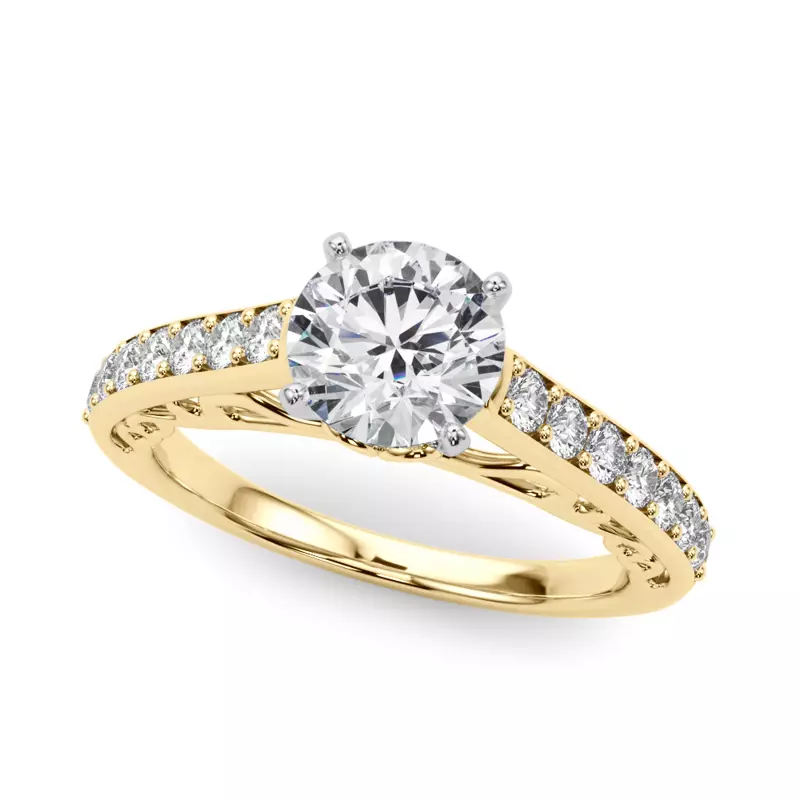 14K Yellow Gold Padma Vintage Inspired Engagement Ring