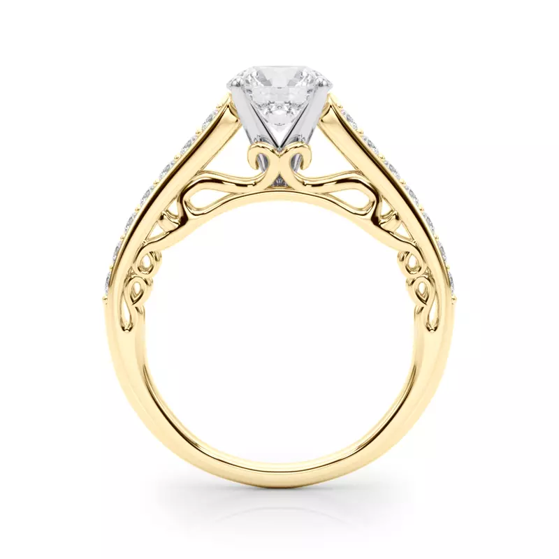 14K Yellow Gold Padma Vintage Inspired Engagement Ring