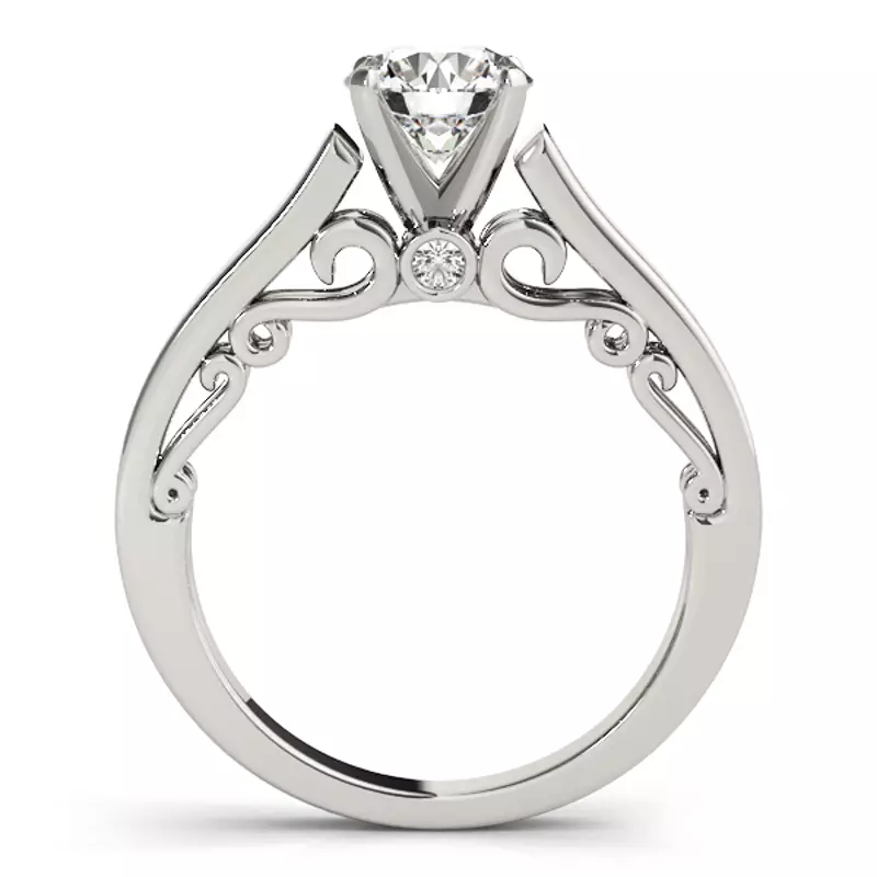 Platinum Cindy Solitaire Engagement Ring With Peek A Boo Diamonds