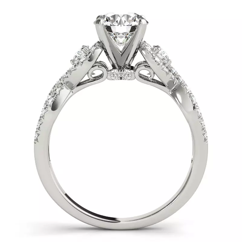 Platinum Leta 2 Row Diamond Twist Engagement Ring