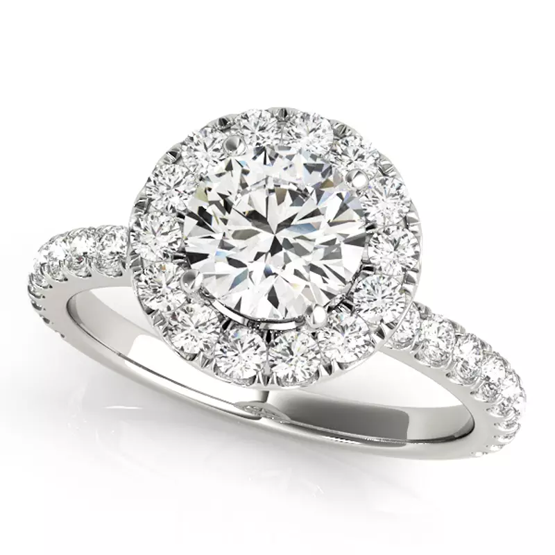 14K White Gold Sage Halo Engagement Ring