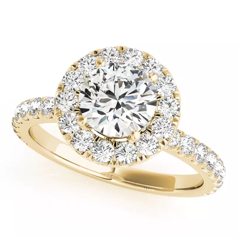 14K Yellow Gold Sage Halo Engagement Ring