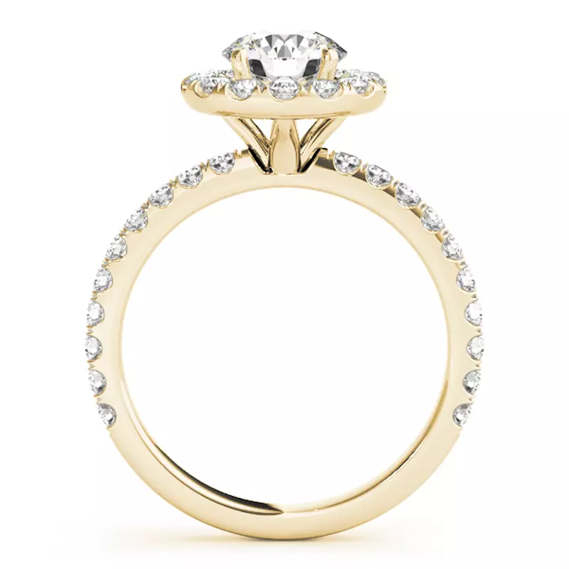 14K Yellow Gold Sage Halo Engagement Ring