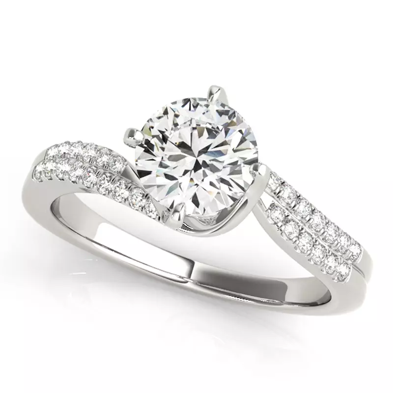 18K White Gold Chandler Pavé Diamond Engagement Ring