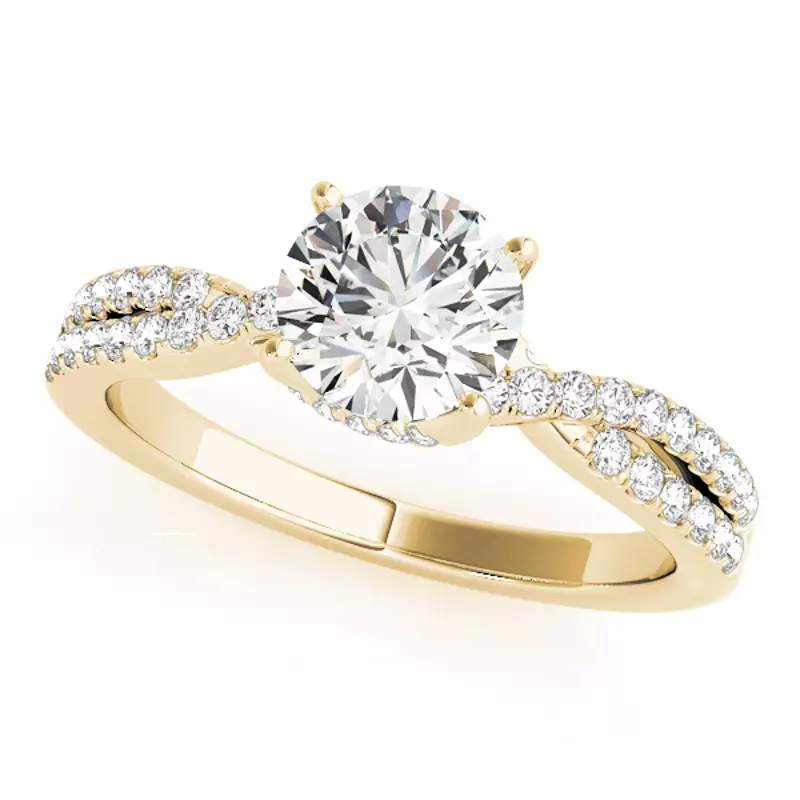 18K Yellow Gold Claire Two Row Diamond Engagement Ring