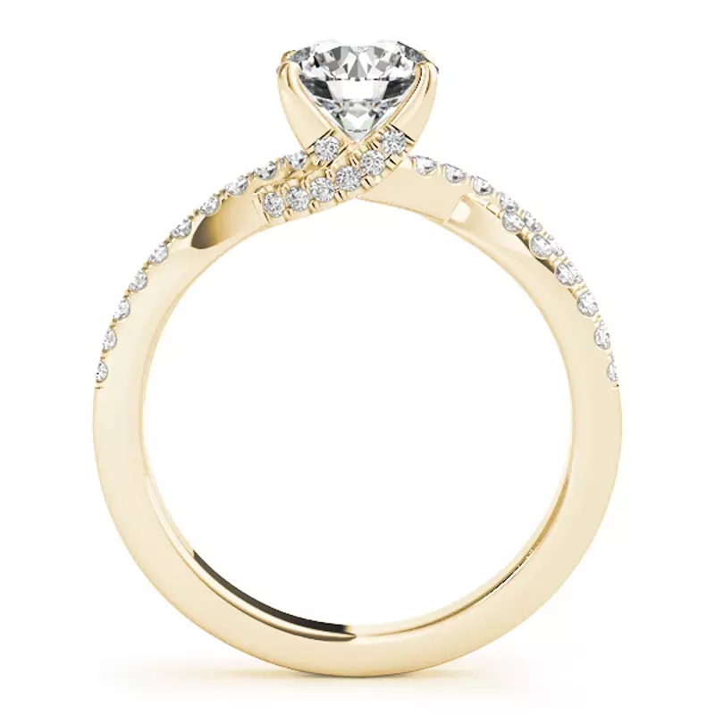 18K Yellow Gold Claire Two Row Diamond Engagement Ring