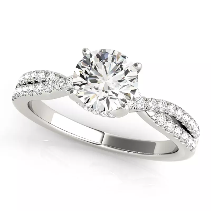 Platinum Claire Two Row Diamond Engagement Ring