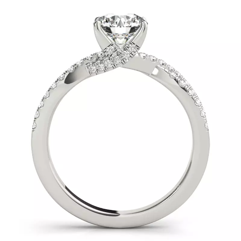 Platinum Claire Two Row Diamond Engagement Ring