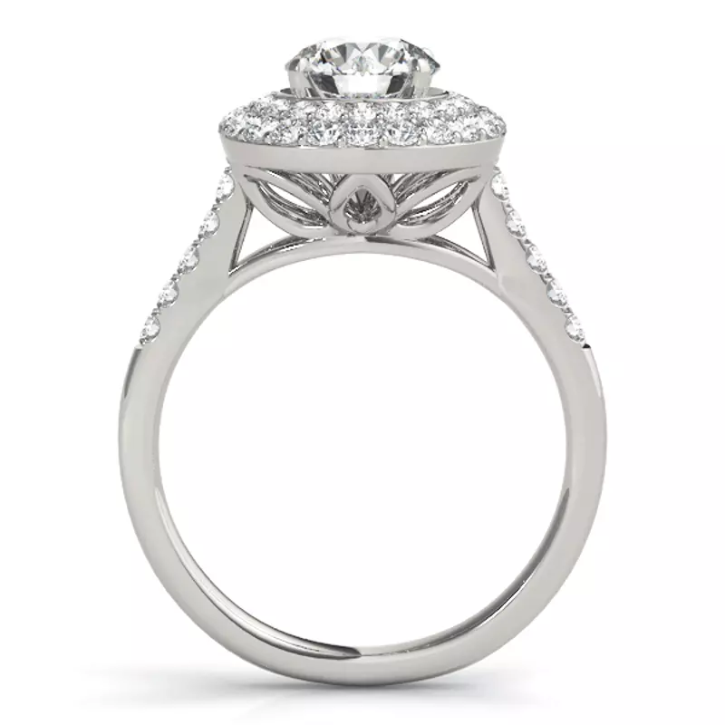 14K White Gold Arbor Double Halo Engagement Ring