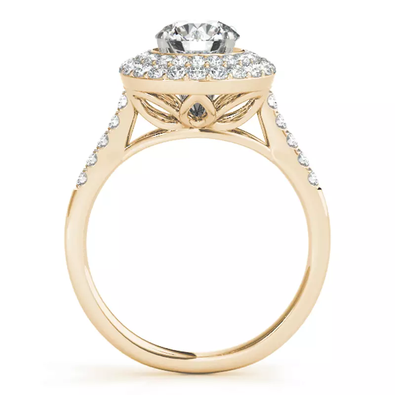 18K Yellow Gold Arbor Double Halo Engagement Ring