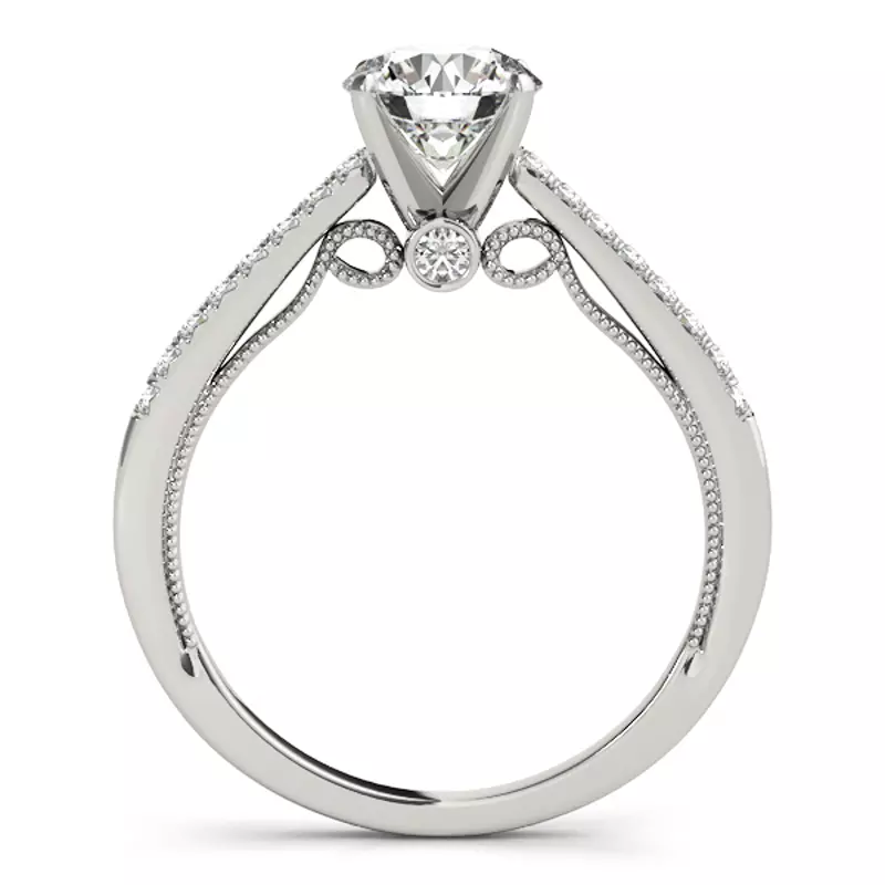Platinum Emme Vintage Inspired Pavé Diamond Engagement Ring