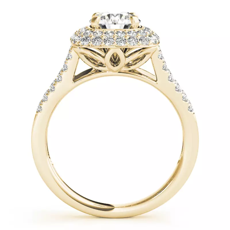 14K Yellow Gold Ellia Double Halo Engagement Ring