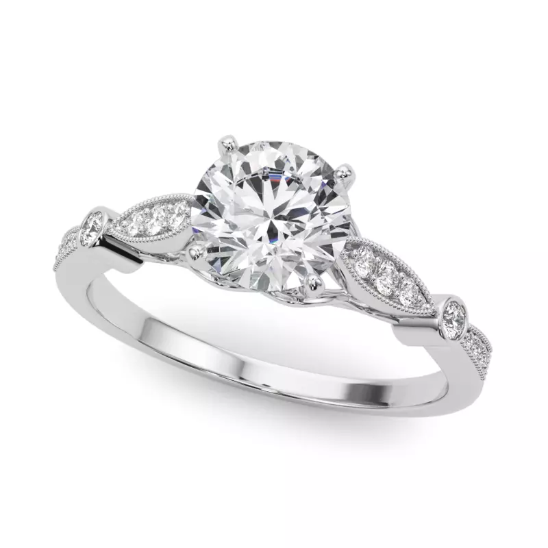 14K White Gold Averie Vintage Inspired Engagement Ring