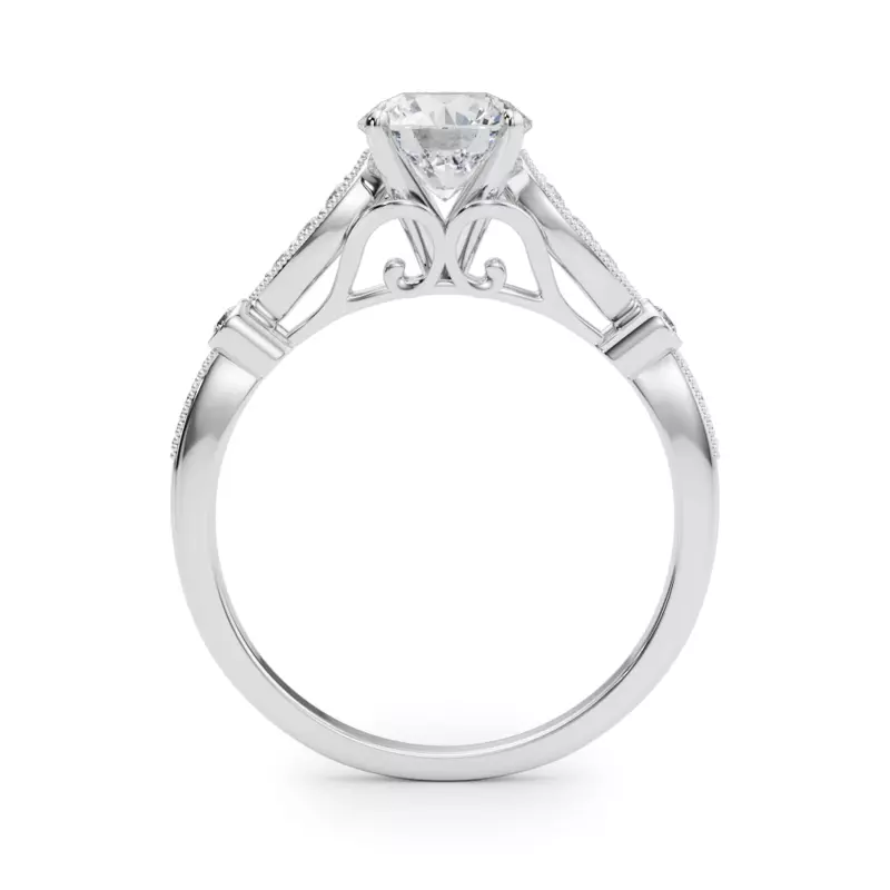 14K White Gold Averie Vintage Inspired Engagement Ring