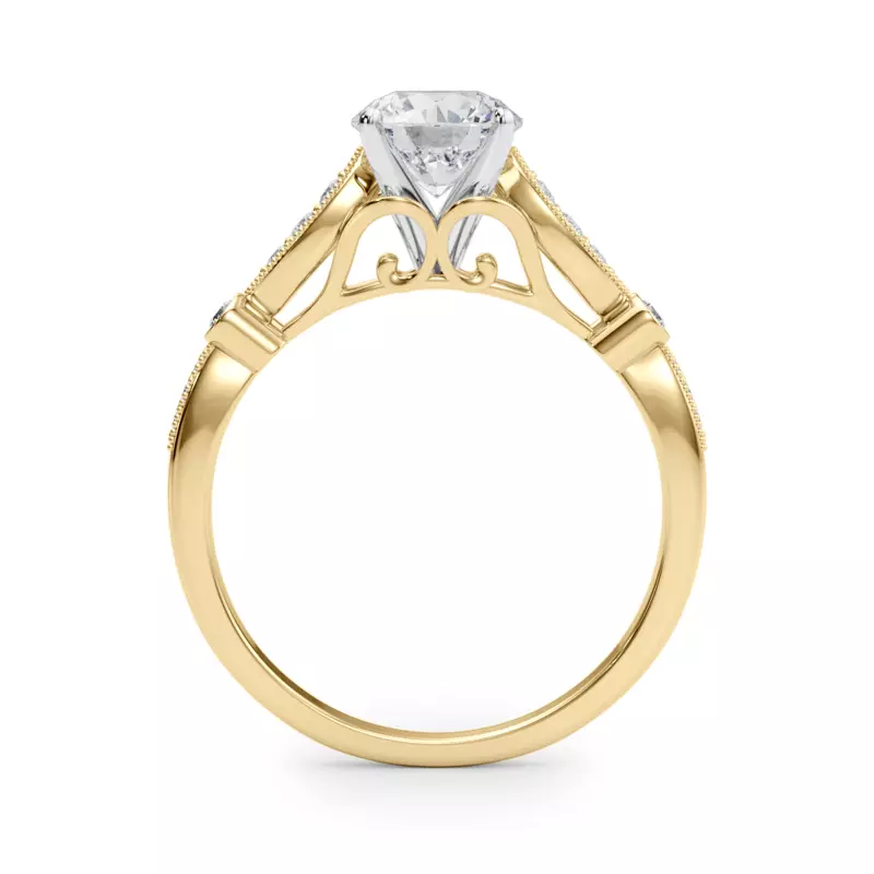 18K Yellow Gold Averie Vintage Inspired Engagement Ring