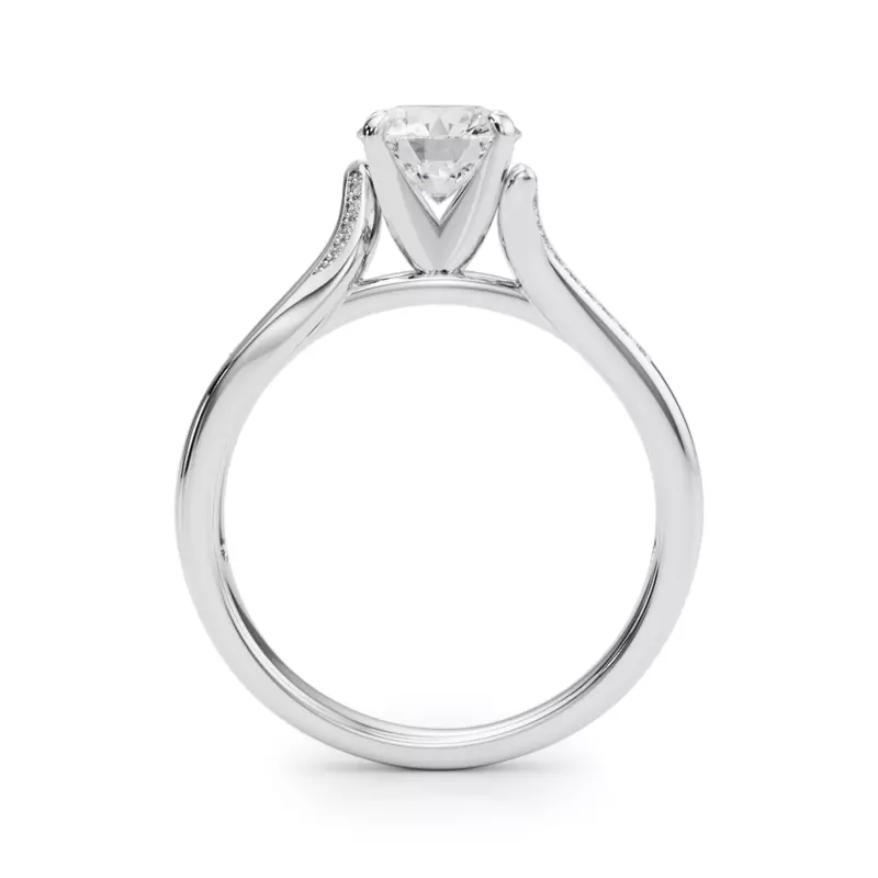 14K White Gold Lissa Cathedral Diamond Engagement Ring