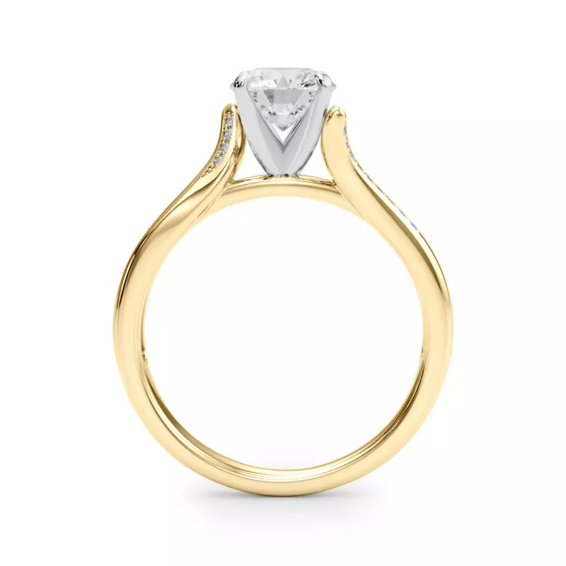 18K Yellow Gold Lissa Cathedral Diamond Engagement Ring